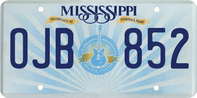 MS license plate OJB852