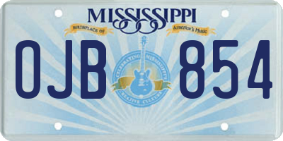 MS license plate OJB854