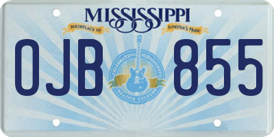 MS license plate OJB855