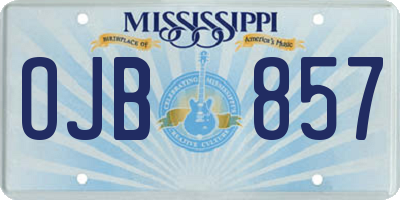 MS license plate OJB857