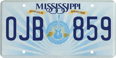 MS license plate OJB859