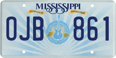 MS license plate OJB861