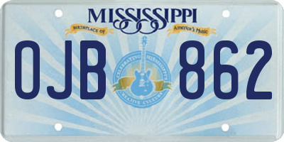 MS license plate OJB862