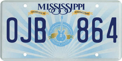 MS license plate OJB864
