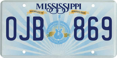MS license plate OJB869