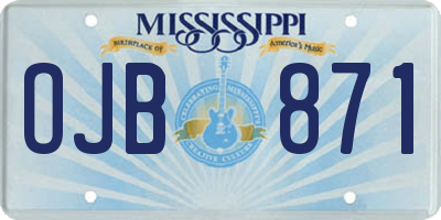 MS license plate OJB871