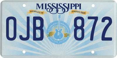 MS license plate OJB872