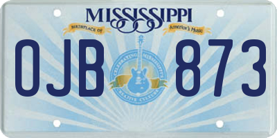 MS license plate OJB873