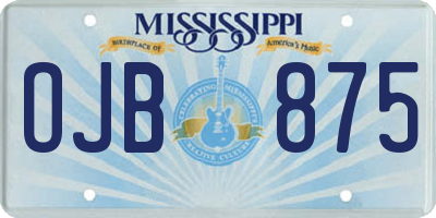 MS license plate OJB875