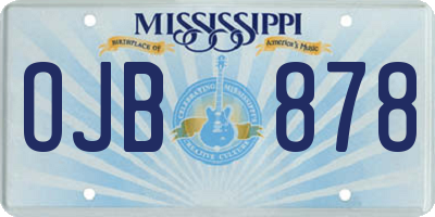 MS license plate OJB878