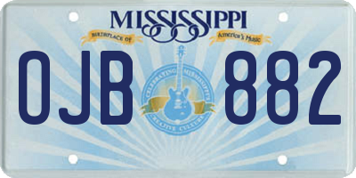 MS license plate OJB882