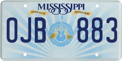 MS license plate OJB883