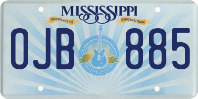 MS license plate OJB885