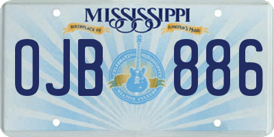 MS license plate OJB886