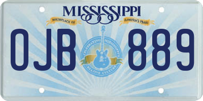 MS license plate OJB889