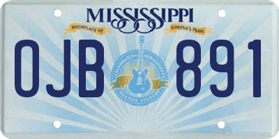 MS license plate OJB891