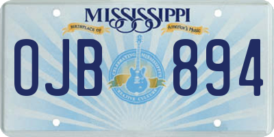 MS license plate OJB894