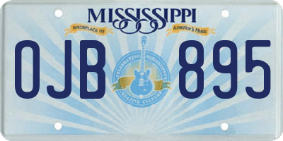 MS license plate OJB895