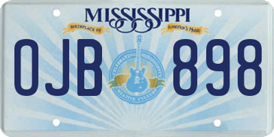 MS license plate OJB898