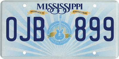 MS license plate OJB899