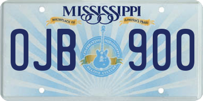 MS license plate OJB900