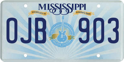 MS license plate OJB903