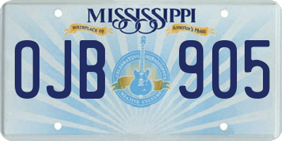MS license plate OJB905