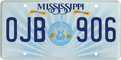 MS license plate OJB906