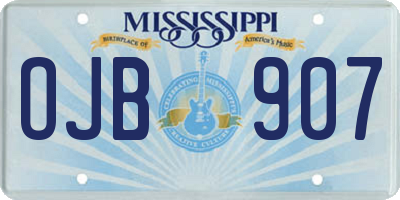MS license plate OJB907