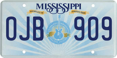 MS license plate OJB909