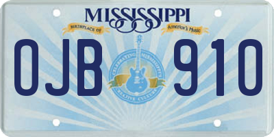 MS license plate OJB910