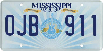MS license plate OJB911