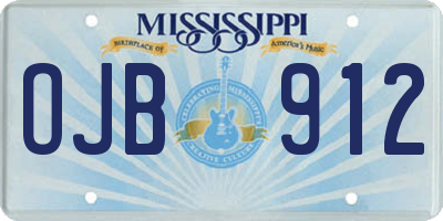 MS license plate OJB912