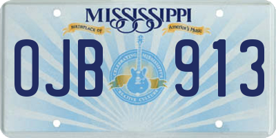 MS license plate OJB913