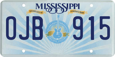 MS license plate OJB915
