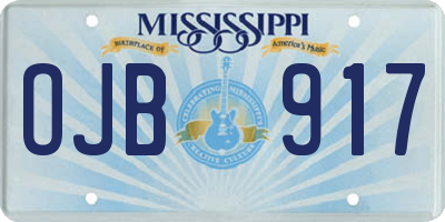 MS license plate OJB917