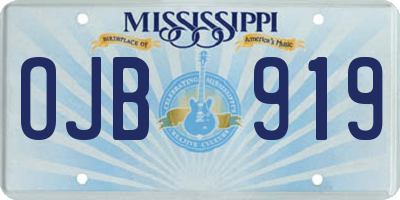 MS license plate OJB919