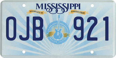 MS license plate OJB921