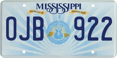 MS license plate OJB922