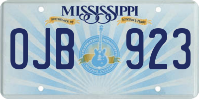 MS license plate OJB923