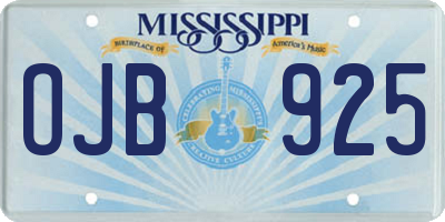 MS license plate OJB925