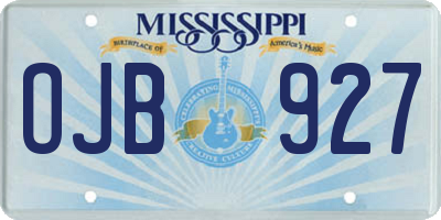 MS license plate OJB927