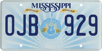 MS license plate OJB929