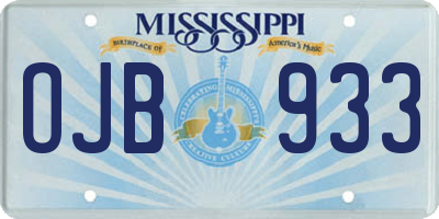 MS license plate OJB933