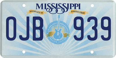 MS license plate OJB939
