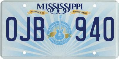 MS license plate OJB940