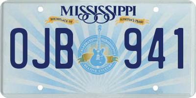 MS license plate OJB941