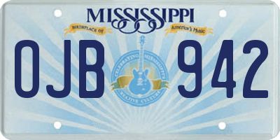 MS license plate OJB942