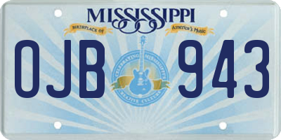 MS license plate OJB943