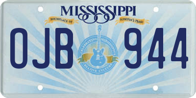 MS license plate OJB944